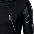thumbnail image 5 of Odeerbi Hooded 2025 Casual Outwear Jackets for Men Sweater Trendy 2025 Casual Sleeves And Leather Irregular Hooded Jacket Black, 5 of 5