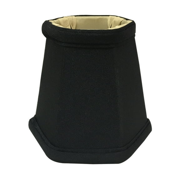 Royal Designs, Inc. Hexagon Bell Clip on Chandelier Shade CS-715BLK/GL, Black with Gold, 3 x 5 x 4.5