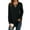 B - Black, variant on Nlife Women Long Sleeve Top Criss Cross V Neck Solid Blouse Tunic Top Basic Pullover