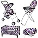 thumbnail image 2 of fash n kolor Doll 3 Piece Play Set Baby Doll Accessories - includes, 1 Pack N Play. 2 Doll Stroller. 3 Doll High Chair. Fits Up to 18'' Doll (Flower), 2 of 4