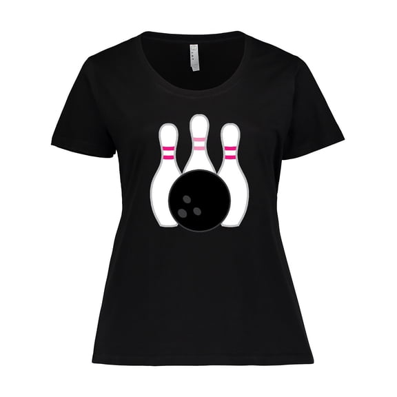 Inktastic Bowling Pins (pink) Women's Plus Size T-Shirt
