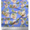thumbnail image 1 of Soimoi Polyester Crepe Fabric Leaves & Magnolia Floral Fabric Prints by Yard 42 Inch Wide, 1 of 5