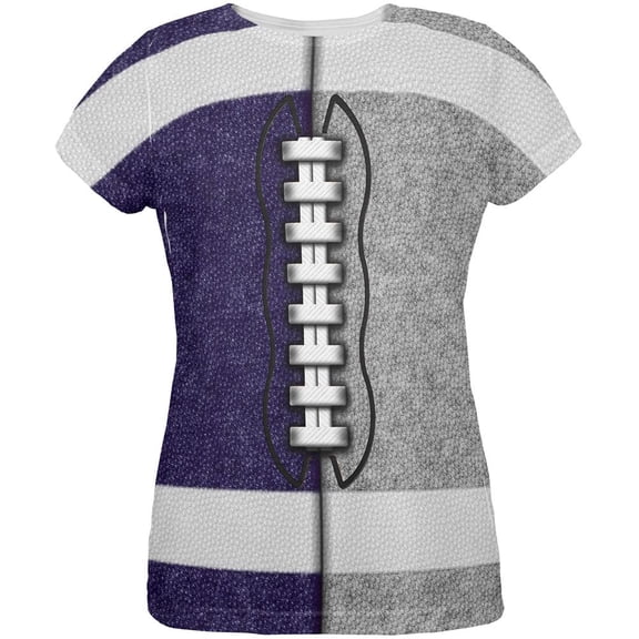 Fantasy Football Team Navy and Grey All Over Womens T Shirt Multi SM