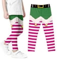 thumbnail image 3 of BFHHYA Toddler Girls' Christmas Leggings - Elastic Waist Printed Tight Pants for Festival Wear (3-8 Years), 3 of 5