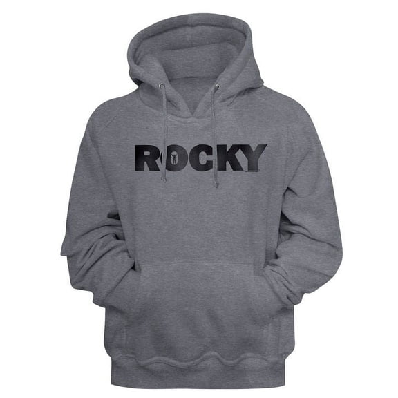 Rocky Rocky Logo Gunmetal Heather Adult Hoodie Sweatshirt