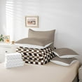 thumbnail image 6 of Homewish Brown Fashion Plaid Twin Bedding Sets 7-Piece for Teens, Modern Square Checkered Bedding Comforter Set, Chic Buffalo Reversible Sheet Sets, Luxury Bedroom Decor, 6 of 8