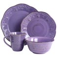 thumbnail image 4 of Elama Bouleau Rustique 16 Pièces Vaisselle en Grès Set en Violet, (EL-RUSTICBIRCH), 4 of 15
