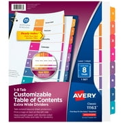 Customizable TOC Ready Index Multicolor Dividers 8-Tab, Letter
