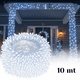thumbnail image 1 of Serie de Luces LED Blanca 200 Focos 10 Metros Cable Transparente, Iluminacion Decorativa Lineal, Bajo Consumo y Perfecta para Arboles de Navidad, Hogares y Fiestas, 1 of 6