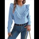 thumbnail image 2 of Suéter de Punto A Rayas para Mujer, Cuello Redondo, Larga, Holgado, para Otoño e Invierno Azul M, 2 of 10