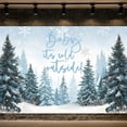 thumbnail image 4 of 15X10ft Winter Forest Baby Shower Backdrop, Baby It's Cold Outside Party Decorations Pine Tree Snowflakes Backdrop, Winter Photography Background Newborn Photo Booth Props Banner, 4 of 5