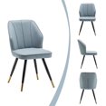 thumbnail image 2 of Andeworld Upholstered Dining Chairs Set of 2, Modern Armless Chairs for Kitchen, Dining Room Chairs, Living Room Accent Side Chairs Leisure Chair with Metal Legs Blue Fabric, 2 of 7