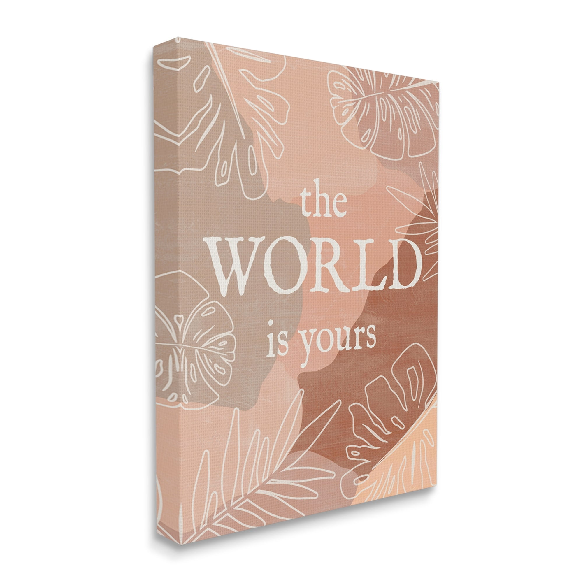 Stupell Industries World Is Yours Monstera Plant Boho Blocked Shapes,16 x 20, Design by Natalie Carpentieri