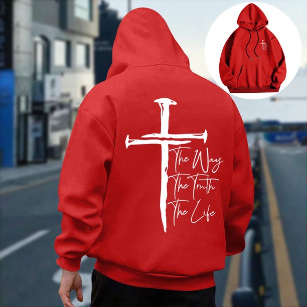 WILLBEST Sudaderas Deportivas para Hombre, Sudadera Informal con Capucha y Diseño Estampado De Dios para Hombre, Jersey De Manga Larga, Ropa Cómoda para Uso Diario Mediana