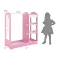 thumbnail image 2 of Gymax Armoire Suspendue de Rangement pour Déguisements pour Enfants Commode Garde-Robe de Costumes avec Miroir Étagères Rose, 2 of 10