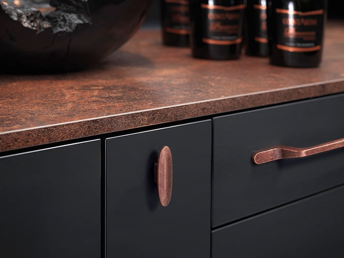 Goo-Ki 6 Pack Antique Copper Knob Hardware - 0.63" (16mm) Hole Antique Bronze Drawer Pulls for Cupboard and Bedside Table , Vintage Copper Cabinet Knobs for Kitchen Dresser Bathroom Closet Wardrobe