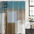thumbnail image 3 of Teal Blue Waterproof Fabric Shower Curtain,Brown White Minimalist Retro Smear Ombre Art Waterproof Fabric Shower Curtain for Bathroom Curtains Bathtubs Shower Curtains with 12 Hooks Stall 54x78in, 3 of 8