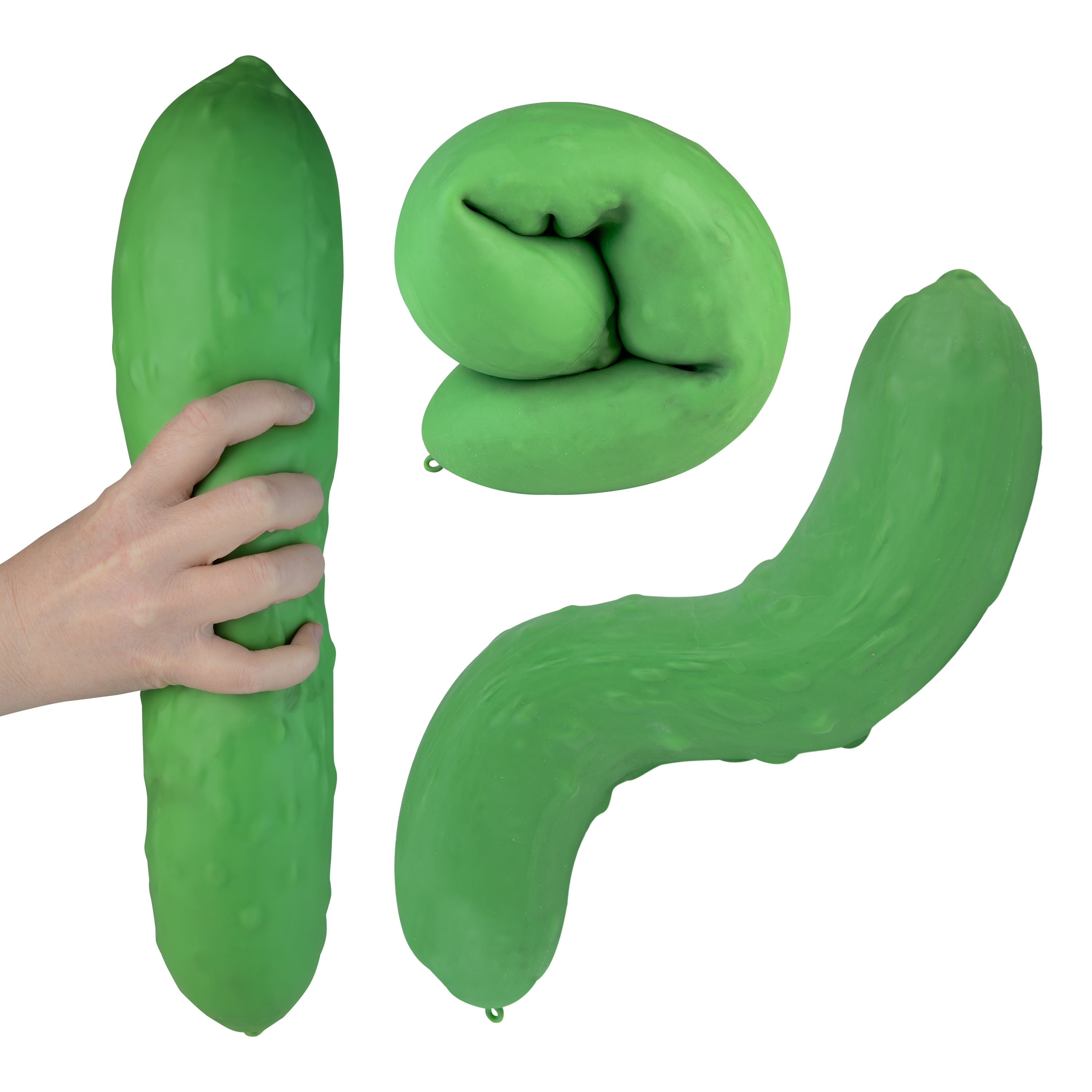 ORB Easy Sqweezy GIANT Stretchy Pickle - Stretches Up to 6 Feet Long - HUGE Jumbo Sized Squishy Veggie Toy, Perfect to Squeeze for Stress Relief - Fun Novelty Sensory Fidget Toy for Kids and Adults