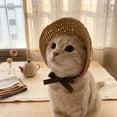 thumbnail image 4 of Dog Hats Breathable Straw Pet Sun Hat with Ear Holes Adjustable Summer Cat and Small Dog Sombrero Cute Pet Beach Hat for Outdoor Walks and Photoshoots, 4 of 4