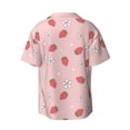 thumbnail image 4 of Goofa Floral Strawberr Printed Men's Casual Short-sleeved Shirt,Lightweight Breathable Button-down,Summer Casual men's top,Versatile Fashion shirt-Large, 4 of 7