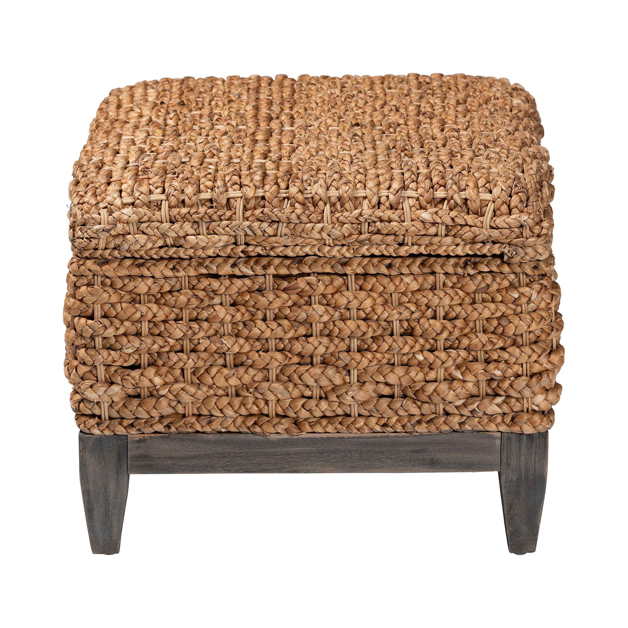 bali & pari Bailey Boho Storage Ottoman, 30"W, Square, Natural Brown