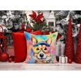 thumbnail image 2 of Corgi Hippie Dawg Fabric Decorative Pillow 18 in x 18 in, 2 of 5