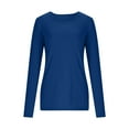 thumbnail image 6 of Maplenight Long Sleeve Thermal Shirts for Women Ribbed Knit Slim Fit Going Out Tops Basic T-Shirt with Thumb Holes Underscrubs Casual Fall Outfits, 6 of 8
