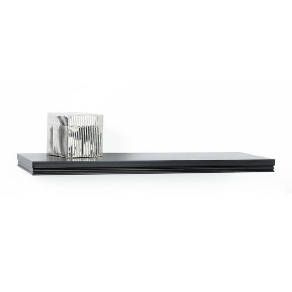 InPlace Traditional Contemporary Floating Shelf, Wall Shelf, Black, 8" W x 8.9" D