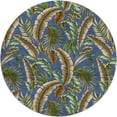thumbnail image 2 of Addison Rugs Dream Shag Premium Machine Washable Transitional Leaves Blue Round Rug, 8' x 8', 2 of 8