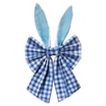 thumbnail image 3 of CoreLiving 16 Inch Buffalo Plaid Easter Bow Bunny Ears Design for Wreath Spring Tree Topper Decoration Black White Burlap Style Ribbon Bow Premade Craft Bow for Home Party, 3 of 5