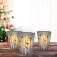 thumbnail image 4 of Christmas Candle Holders - Cardinals on Birch Branches on Frosted Glass - Tabletop Holiday Candleholders - Set of 3 - 2.75" H X 2.25" W- 9735, 4 of 6
