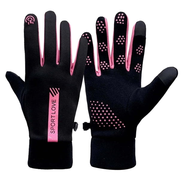 Fiudx Guantes En Invierno, Guantes Largos Aislantes para Pantalla Táctil, Guantes Deportivos con Agarre Antideslizante, Guantes Reflectantes de Seguridad Nocturna, para Esquí y Senderismo, para Entus