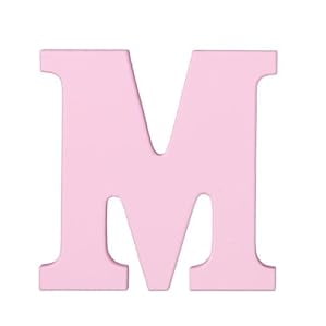 Wooden Letter "M" Hanging Initials Color: Pink