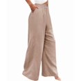 thumbnail image 2 of Women'S Pants Casual Button Up High Waisted Wide Leg Trousers Khaki S, 2 of 7