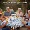 thumbnail image 3 of Round Outdoor Tablecloth with Umbrella Hole and Zipper, Blue Starfish Coastal Tablecloth with Elastic Waterproof, Summer Beach Coral Conch Shell Patio Table Covers for 31" - 35" Picnic Pool Tables, 3 of 9