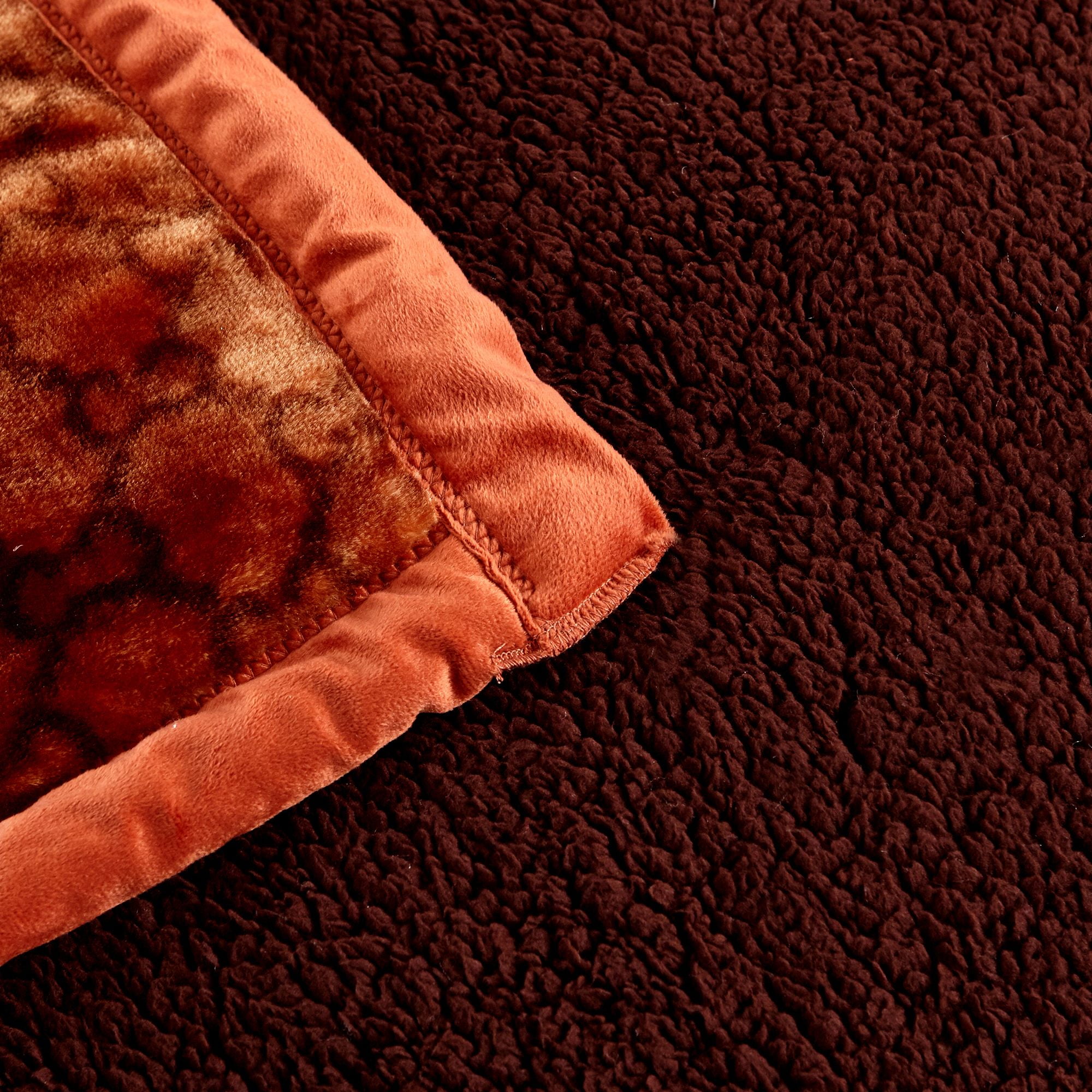 NC Fleece Sherpa Bed Blanket King, Warm Thick Plush Borrego Blanket,3-Piece 79"x91",7.5lb