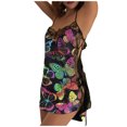 thumbnail image 1 of Pijamas Para Mujer Camisones Camisones Cortos Estampado Suave Erógeno V Profundo Sin Mangas Encaje Lencería Ropa de Dormir Blusa Odeerbi ODB142428, 1 of 5