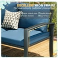 thumbnail image 3 of AECOJOY Patio Furniture sets Outdoor Metal Furniture sets with Two Storage Boxes on Sale Patio Conversation Set With Blue Cushions, 3 of 7