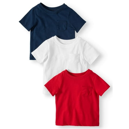 - Solid Pocket T-Shirts, 3pc Multi-Pack (Baby Boys)