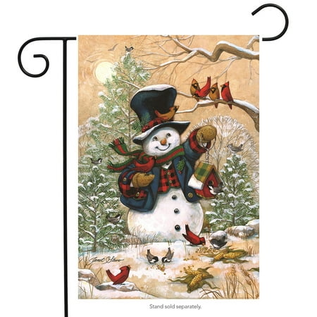 Friends Banner - Winter Friends Garden Flag Snowman & Cardinals Winter Seasonal Banner 12.5