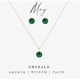 thumbnail image 1 of Goldtone May Emerald Birthstone CZ Earring & Necklace Set, 1 of 2