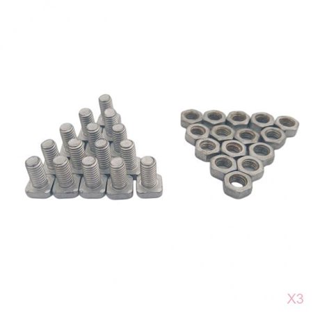 

45 Pieces Aluminium Alloy Square Head Greenhouse Nuts And Bolts Replacement