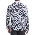 thumbnail image 3 of Lars Amadeus Animal Printed Blazer for Men's Slim Fit One Button Sports Coats XL Dark White, 3 of 5