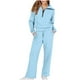 thumbnail image 2 of Conjunto deportivo Prolriy para mujer, conjunto de dos piezas, sudadera extragrande con cremallera de un cuarto y pantalón deportivo de pierna ancha, conjunto de otoño, chándal, conjuntos deportivos, 2 of 7