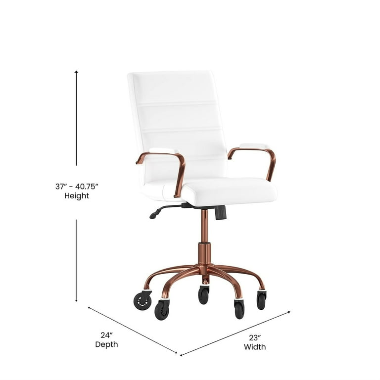White and rose gold office chair deals