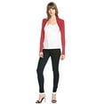 thumbnail image 2 of Fashion Secrets Women Long Sleeve Rayon Bolero Shrug Cropped Cardigan Jacket (Large, Red), 2 of 5