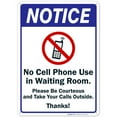 thumbnail image 1 of No Cell Phone Use in Waiting Room Sign,, 1 of 1