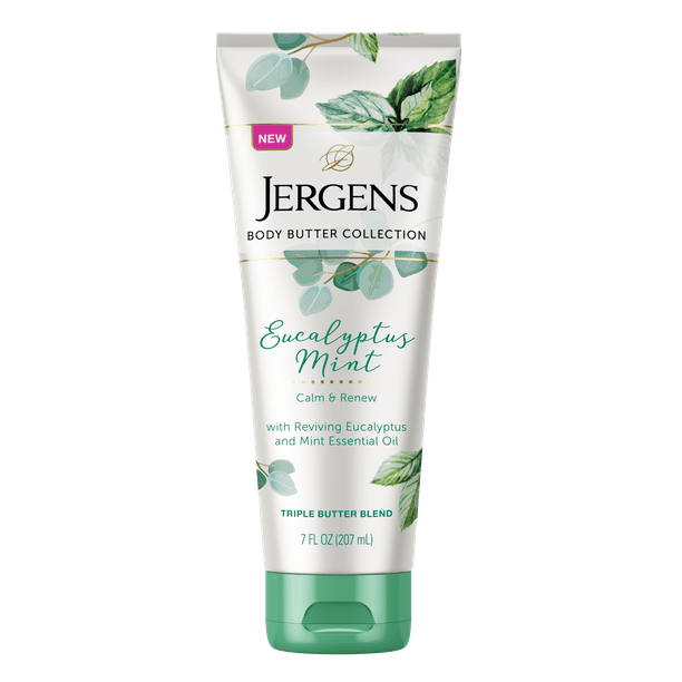 Jergens Eucalyptus Mint Body Butter with Essential Oils, 7 fl. Oz.