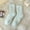 Green, variant on Tittly Fuzzy Socks Fluffy Socks Autumn Winter Striped Plush Insulation Coral Velvet Socks Carpet Socks Sleep Socks Socks for Women Slouch Socks Blue One Size