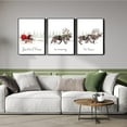 thumbnail image 5 of 3 Pieces Santa Claus Is Coming To Town Poster Canvas Painting Santa Sleigh and Reindeers Wall Art Pictures for Living Room Xmas Holiday Wall Decor With Inner Frame, 5 of 6
